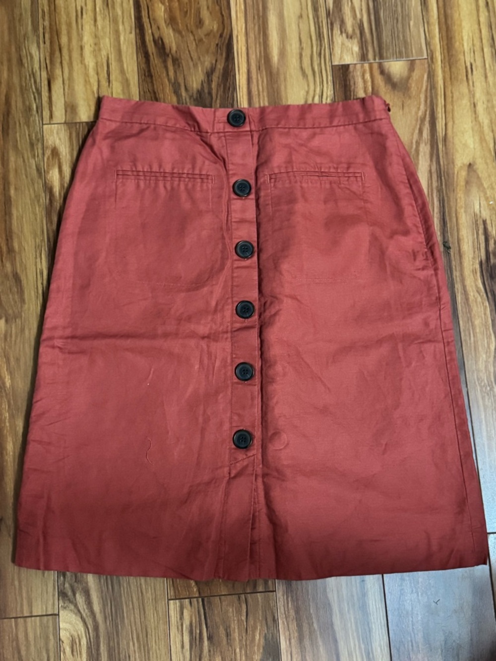 Ann Taylor Factory Rust Button-Front Mini Skirt